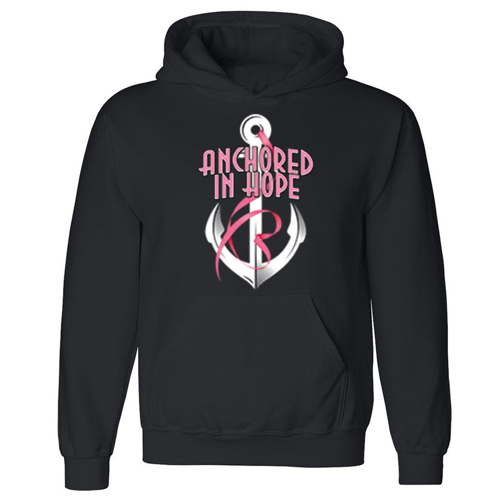 Anchored in Hope Unisex Hoodie Breast Cancer Awareness Month Hooded Sweatshirt - Zexpa Apparel Halloween Christmas Shirts