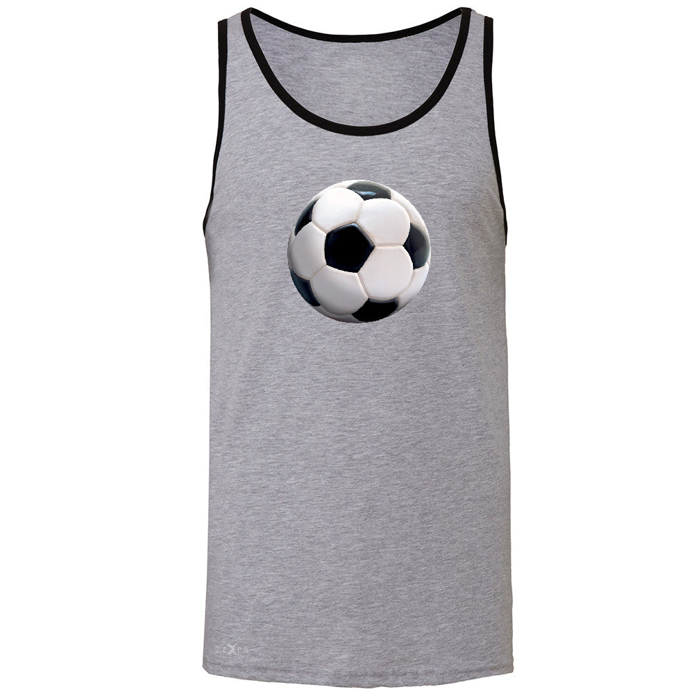 Real 3D Soccer Ball Men's Jersey Tank Soccer Cool Embossed Sleeveless - Zexpa Apparel - 2