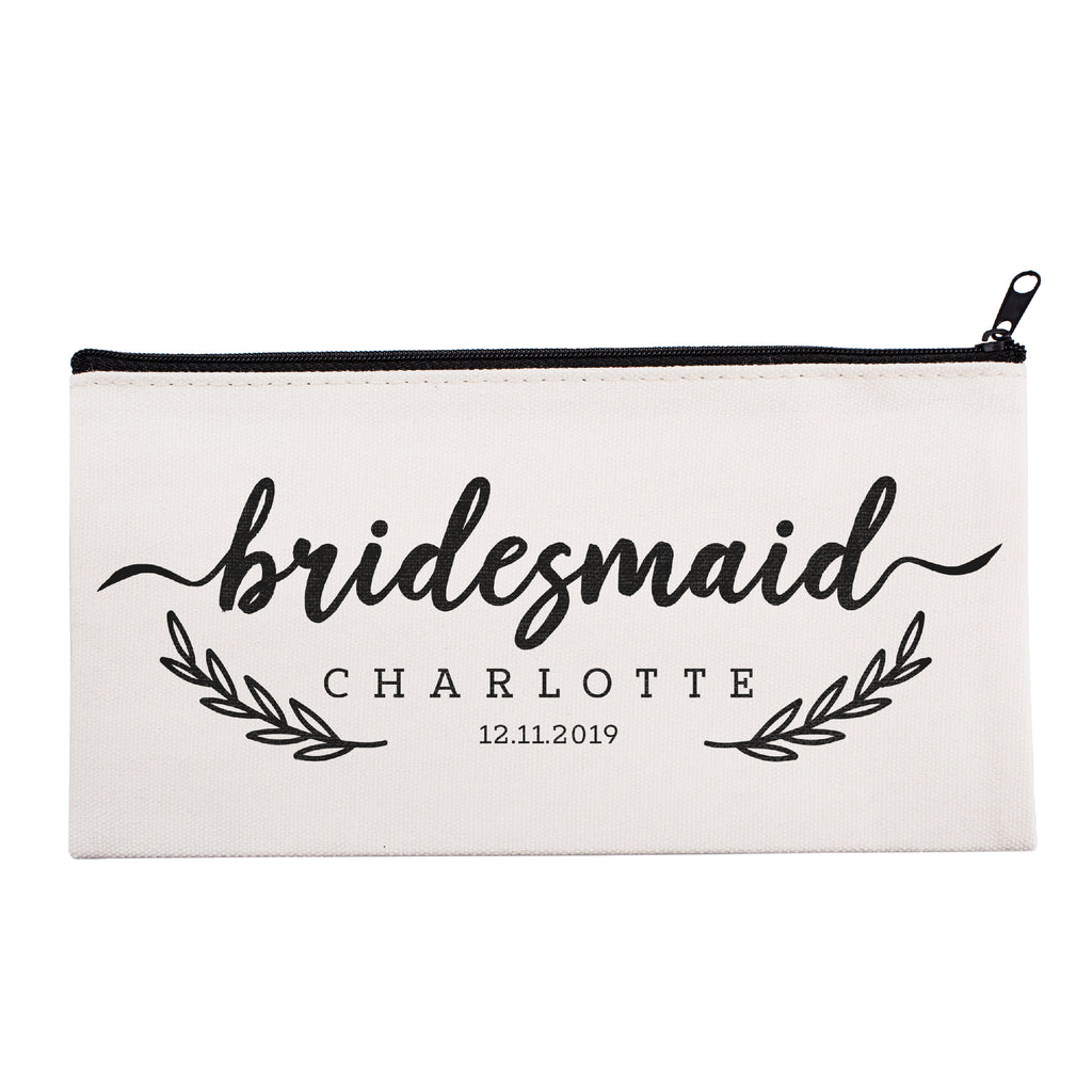 Personalized Makeup Bag Bridesmaid | Wedding Customized Pouch | Bachelorette Party Cosmetic Case |Toiletries Hndy Organizer with Zipper|Events Parties Baby Shower Anniversary Christmas Gift|Desging #13