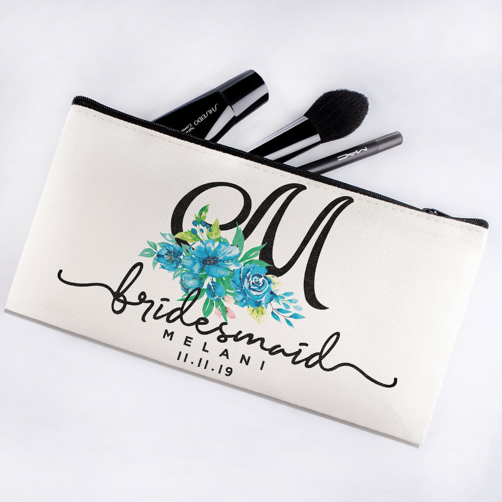Personalized Makeup Bag Bridesmaid | Wedding Customized Pouch | Bachelorette Party Cosmetic Case |Toiletries Hndy Organizer with Zipper|Events Parties Baby Shower Anniversary Christmas Gift|Desging #5