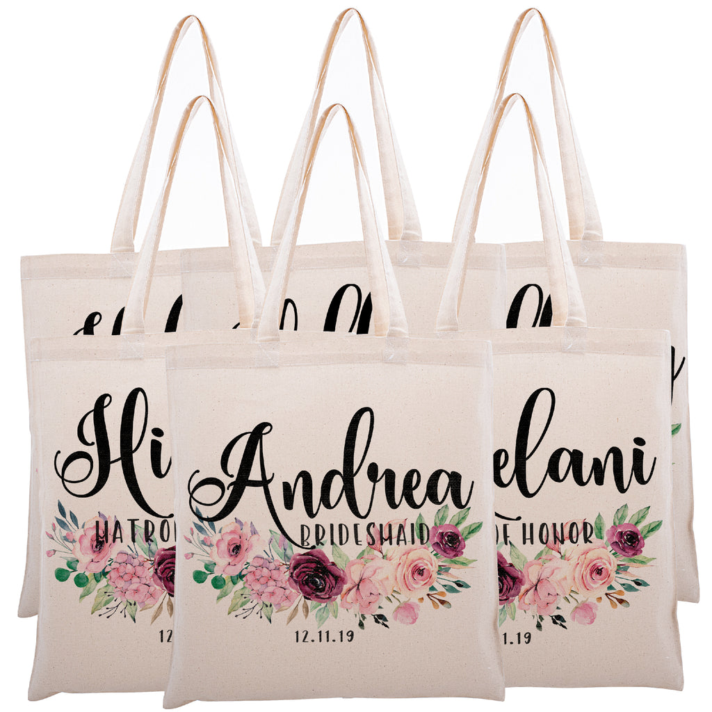 Personalized Tote Bag For Bridesmaids Wedding | Customized Bachelorette Party Bag | Baby Shower and Events Totes |Design #10