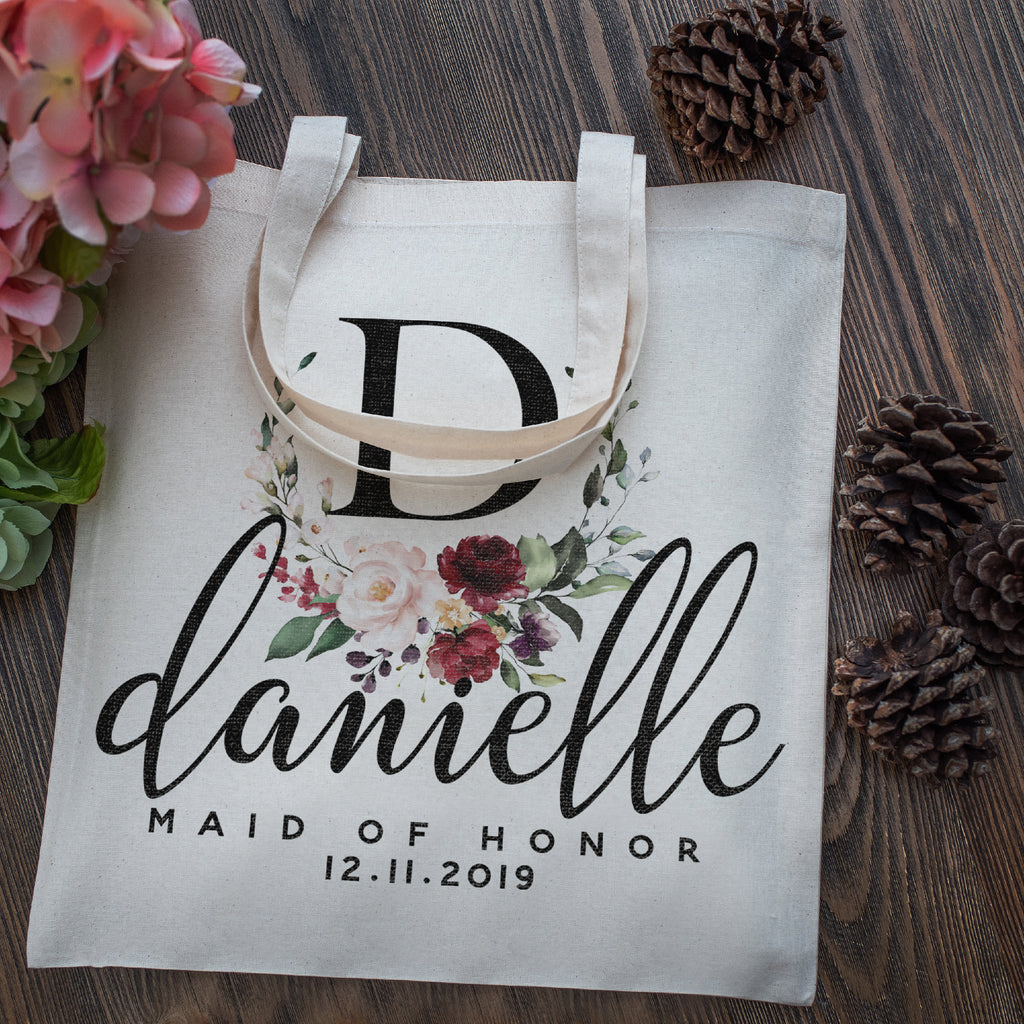 Personalized Tote Bag For Bridesmaids Wedding | Customized Bachelorette Party Bag | Baby Shower and Events Totes |Design #2