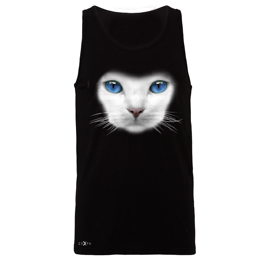 Elegant Cat with Blue Eyes Men's Jersey Tank Beautiful Look Sleeveless - Zexpa Apparel - 1