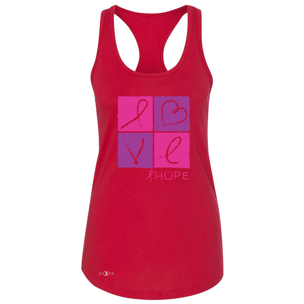 Hope Love Women's Racerback Breast Cancer Awareness Month Support Sleeveless - Zexpa Apparel - 3