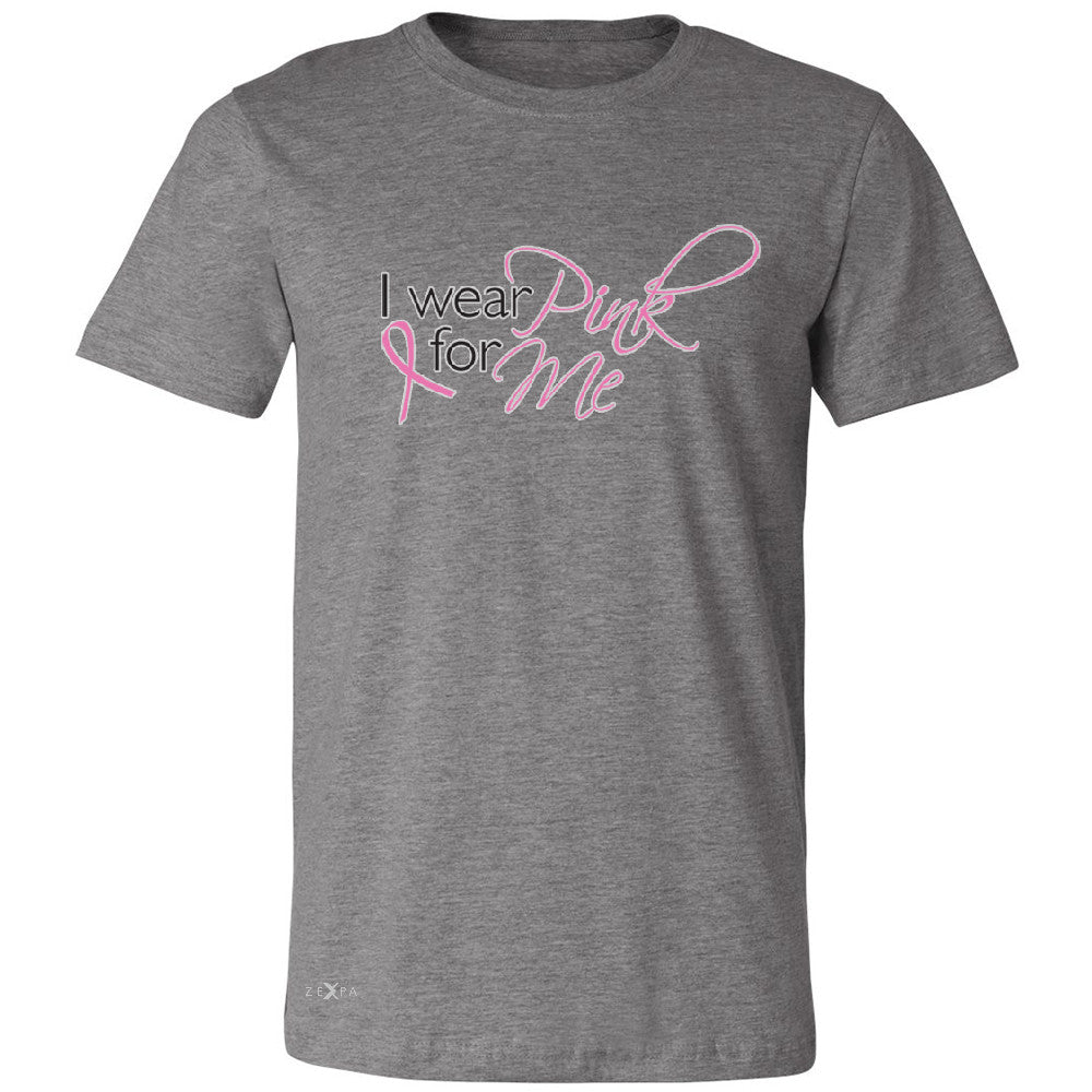 I Wear Pink For Me Men's T-shirt Breast Cancer Awareness Month Tee - Zexpa Apparel - 3
