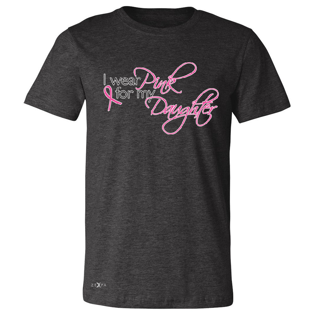 I Wear Pink For My Daughter Men's T-shirt Breast Cancer Awareness Tee - Zexpa Apparel - 2