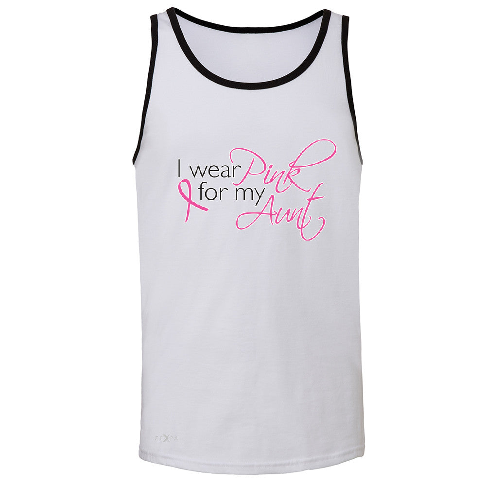 I Wear Pink For My Aunt Men's Jersey Tank Breast Cancer Awareness Sleeveless - Zexpa Apparel - 5
