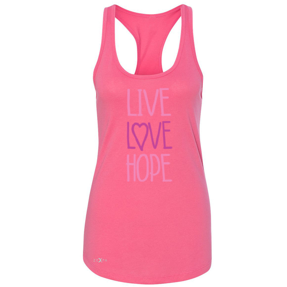 Live Love Hope Women's Racerback Breast Cancer Awareness Event Oct Sleeveless - Zexpa Apparel - 2