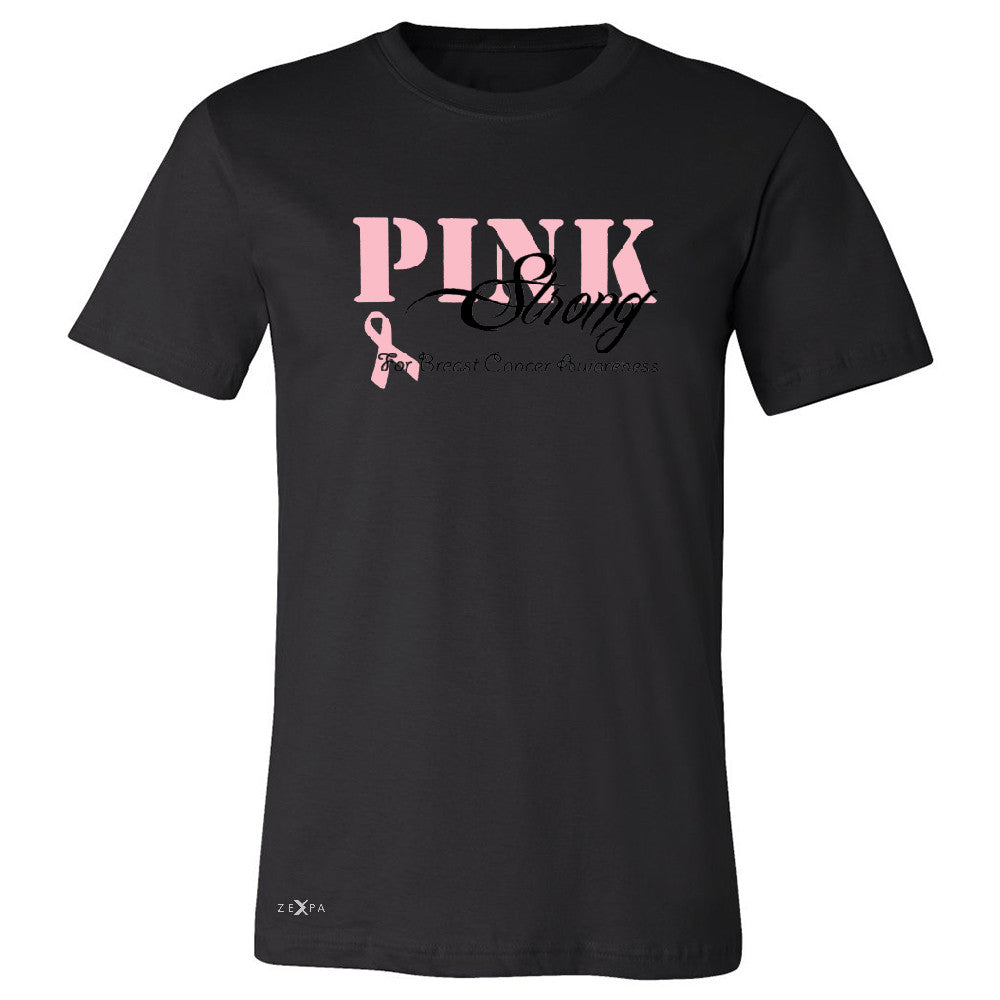 Pink Strong for Breast Cancer Awareness Men's T-shirt October Tee - Zexpa Apparel - 1
