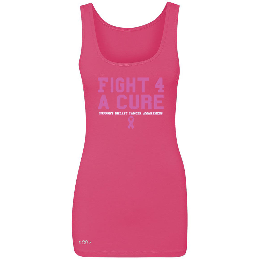 Fight 4 A Cure Women's Tank Top Support Breast Cancer Awareness Sleeveless - Zexpa Apparel - 2