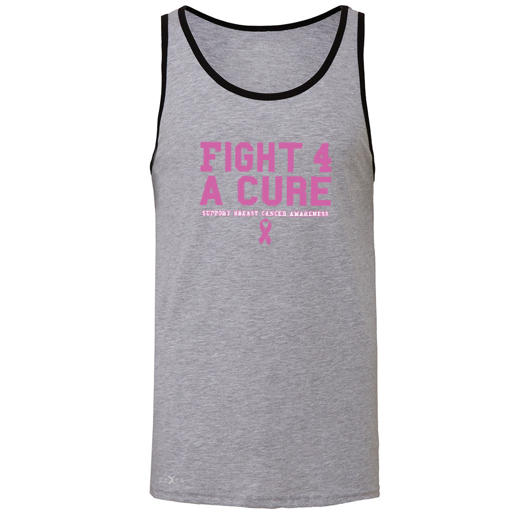 Fight 4 A Cure Men's Jersey Tank Support Breast Cancer Awareness Sleeveless - Zexpa Apparel - 2