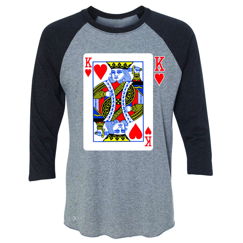 Playing Cards King 3/4 Sleevee Raglan Tee Couple Matching Deck Feb 14 Tee - Zexpa Apparel - 1