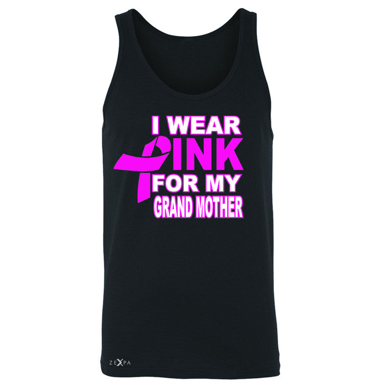 I Wear Pink For My Grand Mother Men's Jersey Tank Breast Cancer Awareness Sleeveless - Zexpa Apparel - 1
