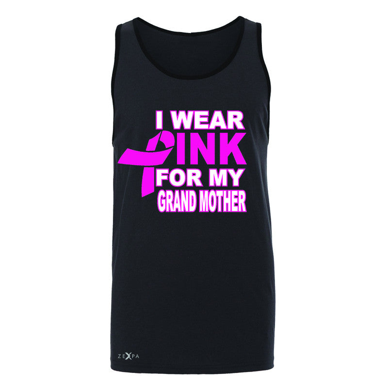 I Wear Pink For My Grand Mother Men's Jersey Tank Breast Cancer Awareness Sleeveless - Zexpa Apparel - 3