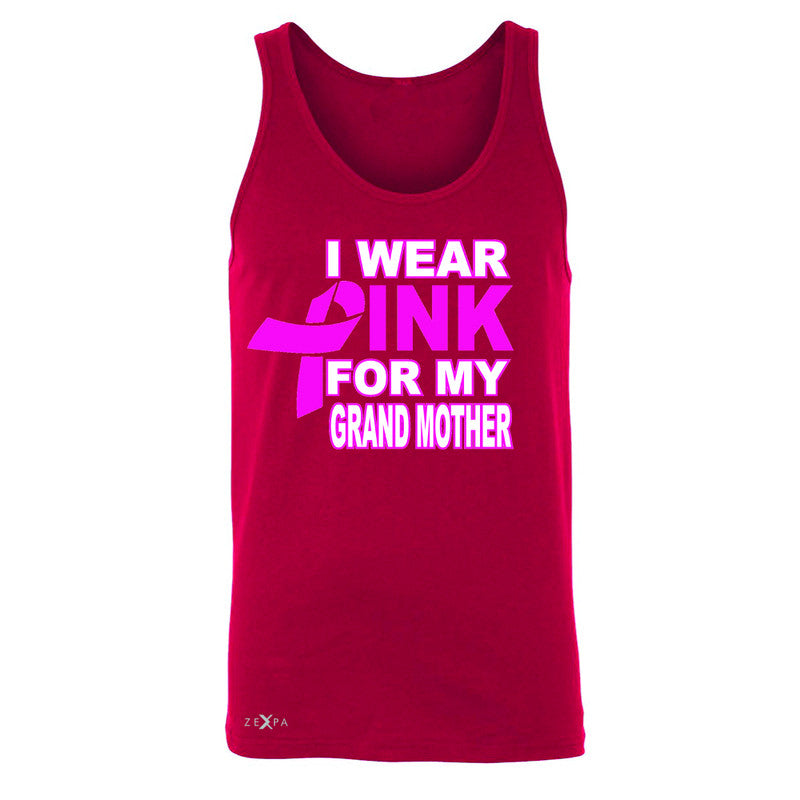 I Wear Pink For My Grand Mother Men's Jersey Tank Breast Cancer Awareness Sleeveless - Zexpa Apparel - 4
