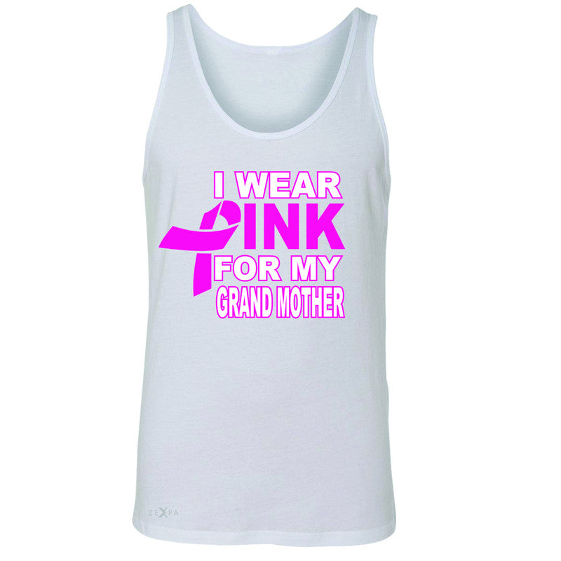 I Wear Pink For My Grand Mother Men's Jersey Tank Breast Cancer Awareness Sleeveless - Zexpa Apparel - 5