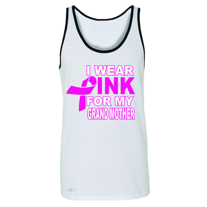 I Wear Pink For My Grand Mother Men's Jersey Tank Breast Cancer Awareness Sleeveless - Zexpa Apparel - 6