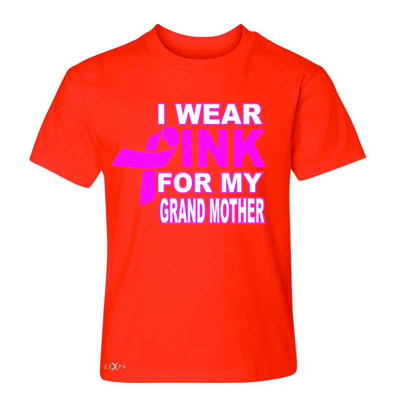 I Wear Pink For My Grand Mother Youth T-shirt Breast Cancer Awareness Tee - Zexpa Apparel - 2