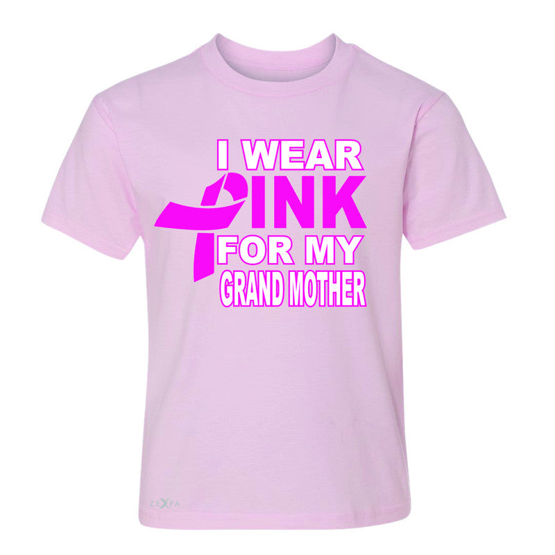 I Wear Pink For My Grand Mother Youth T-shirt Breast Cancer Awareness Tee - Zexpa Apparel - 3