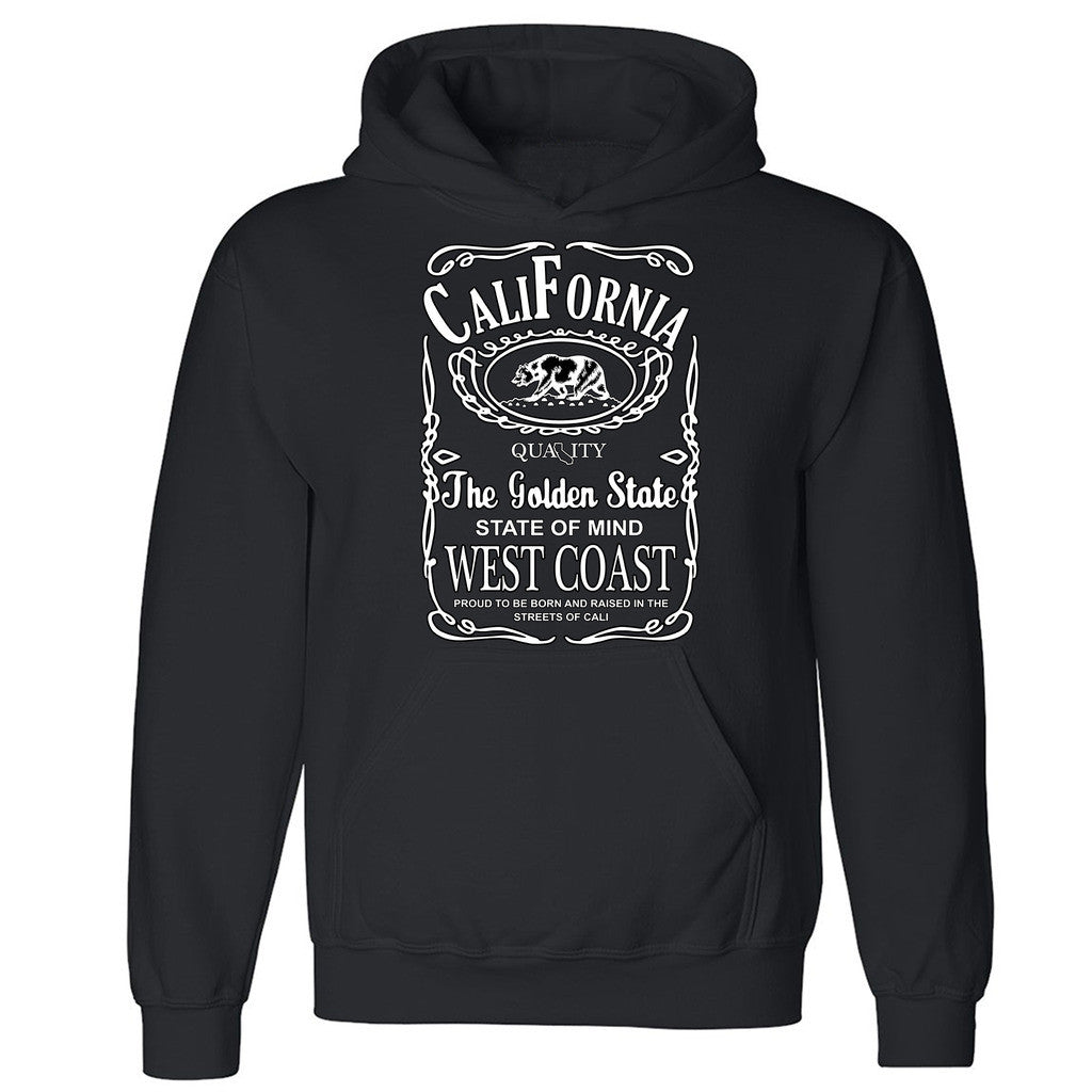 Zexpa Apparelâ„¢ West Coast California Bear Unisex Hoodie Whiskey Font Cali Hooded Sweatshirt