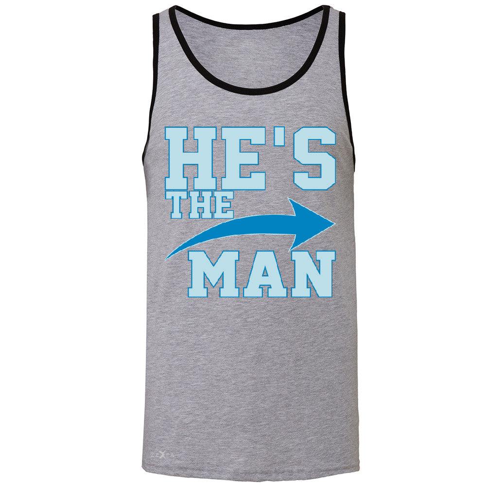 He is The MAN Men's Jersey Tank Couple Matching Valentines Day Feb Sleeveless - Zexpa Apparel - 2