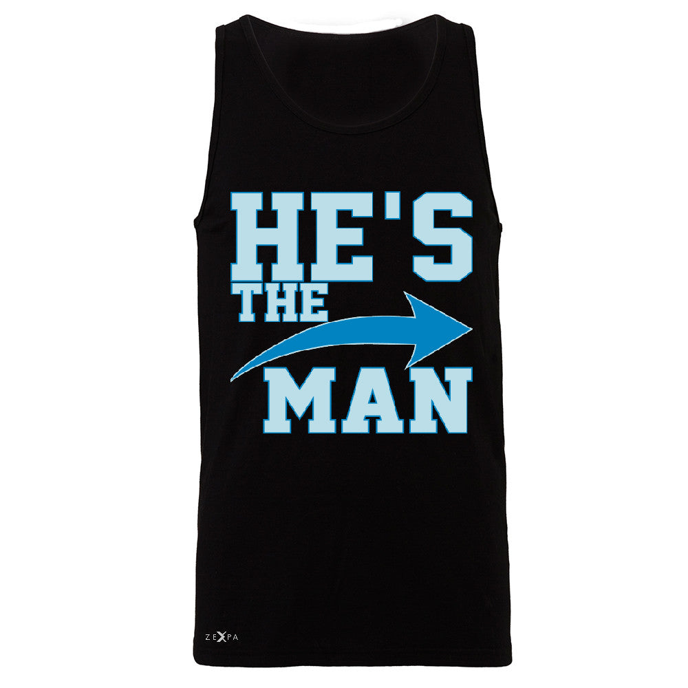 He is The MAN Men's Jersey Tank Couple Matching Valentines Day Feb Sleeveless - Zexpa Apparel - 1
