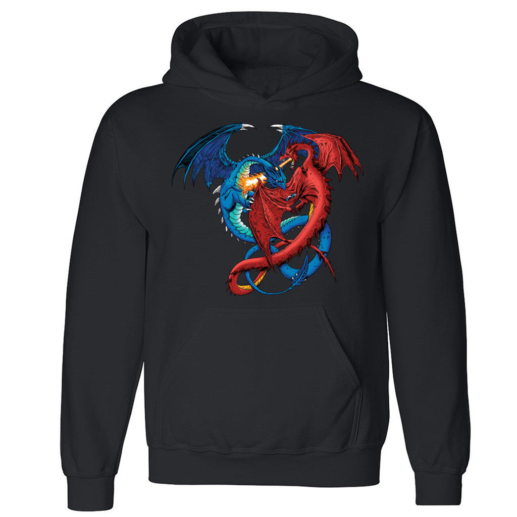 Blue and Red Twin Dragons Unisex Hoodie Cool High Quality Hooded Sweatshirt - Zexpa Apparel Halloween Christmas Shirts