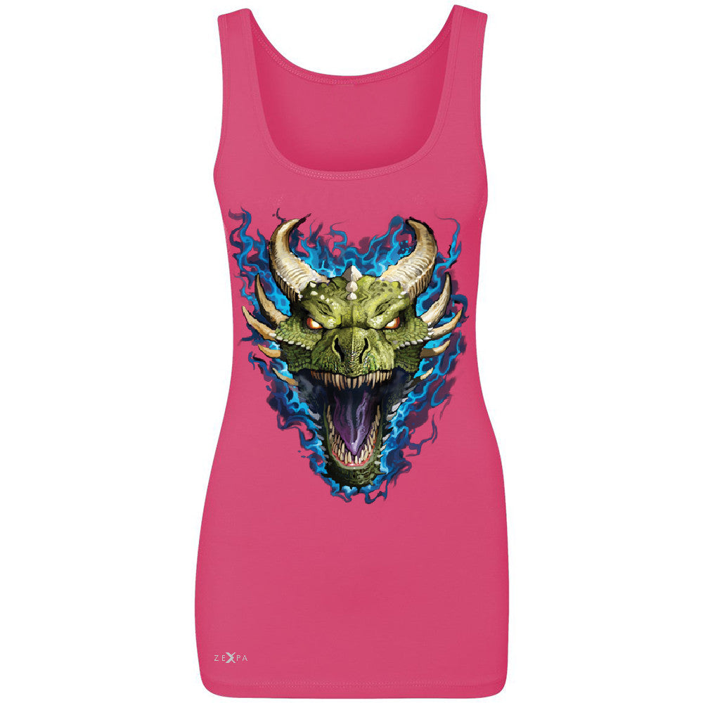 Angry Dragon Face Women's Tank Top Cool GOT Ball Thronies Sleeveless - Zexpa Apparel Halloween Christmas Shirts