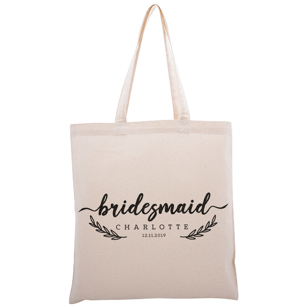 Personalized Tote Bag For Bridesmaids Wedding | Customized Bachelorette Party Bag | Baby Shower and Events Totes |Design #13