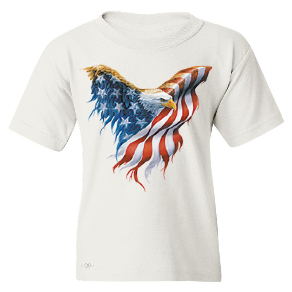 American Flag Bald Eagle Youth T-shirt USA Flag 4th of July Tee - Zexpa Apparel Halloween Christmas Shirts