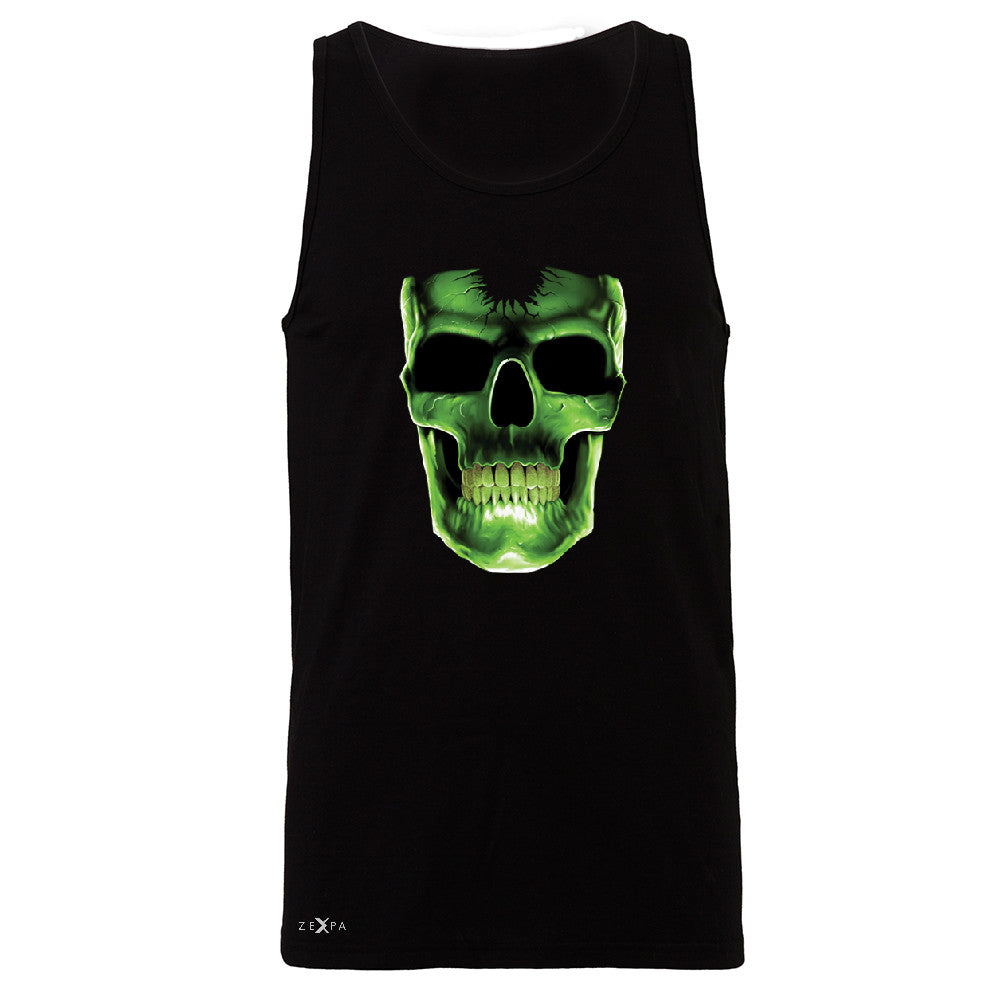 Skull Glow In The Dark  Men's Jersey Tank Halloween Event Costume Sleeveless - Zexpa Apparel - 1