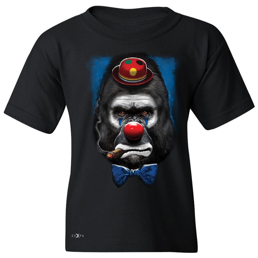Gorilla Clown Sad Scary Youth T-shirt Halloween Costume Event Tee - Zexpa Apparel - 1