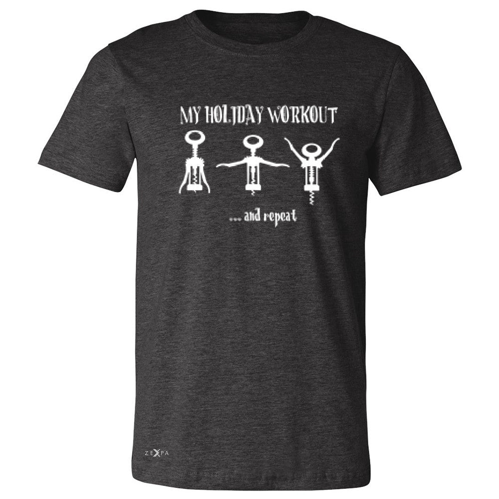Holiday Workout and Repeat Men's T-shirt Funny Xmas Corkscrew Tee - Zexpa Apparel - 2