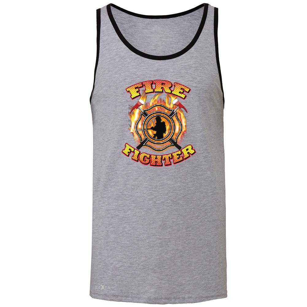 Firefighters Men's Jersey Tank Courage Honorable Job 911 Sleeveless - Zexpa Apparel - 2