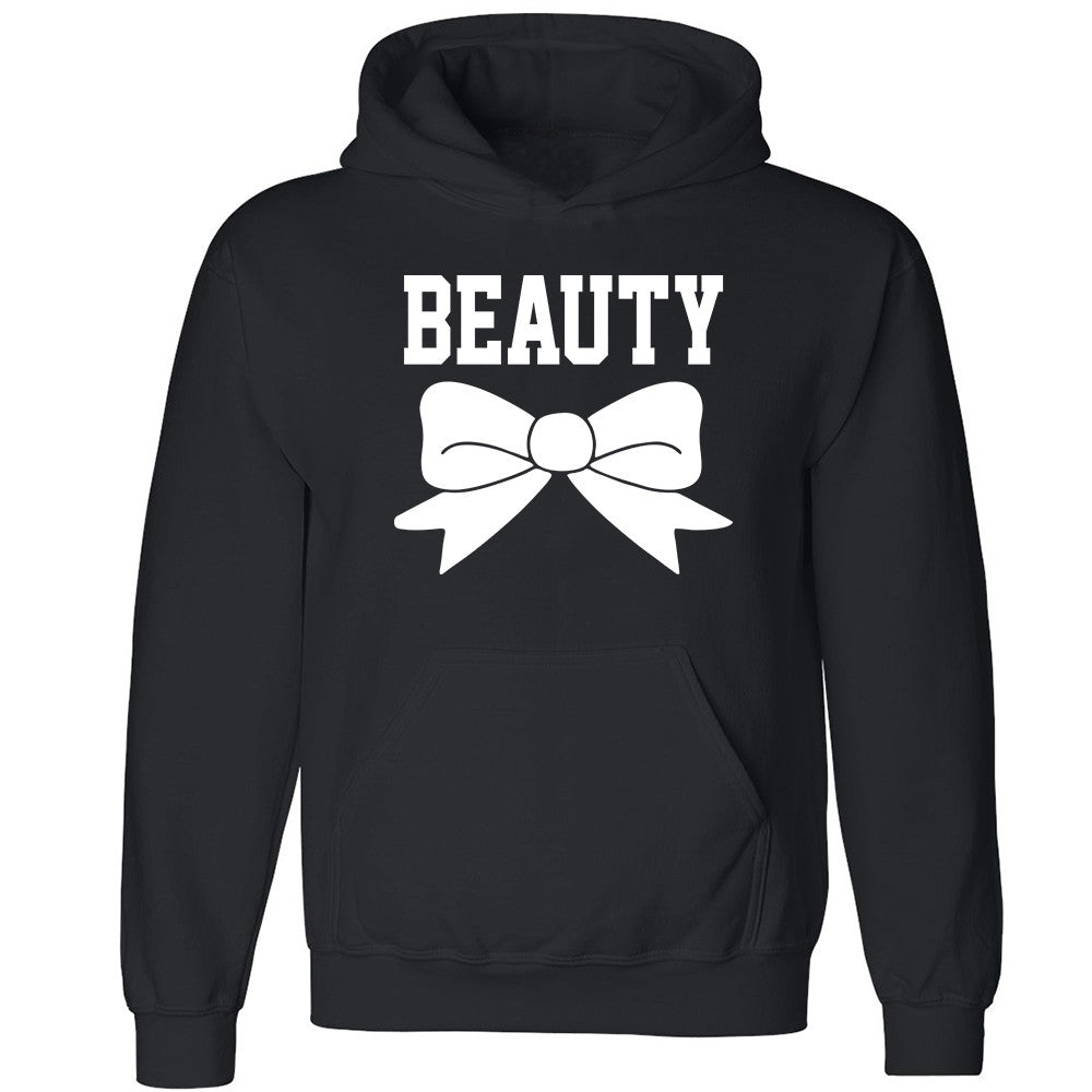 Beauty Bow Unisex Hoodie Couple Matching Valentines Day Hooded Sweatshirt - Zexpa Apparel Halloween Christmas Shirts