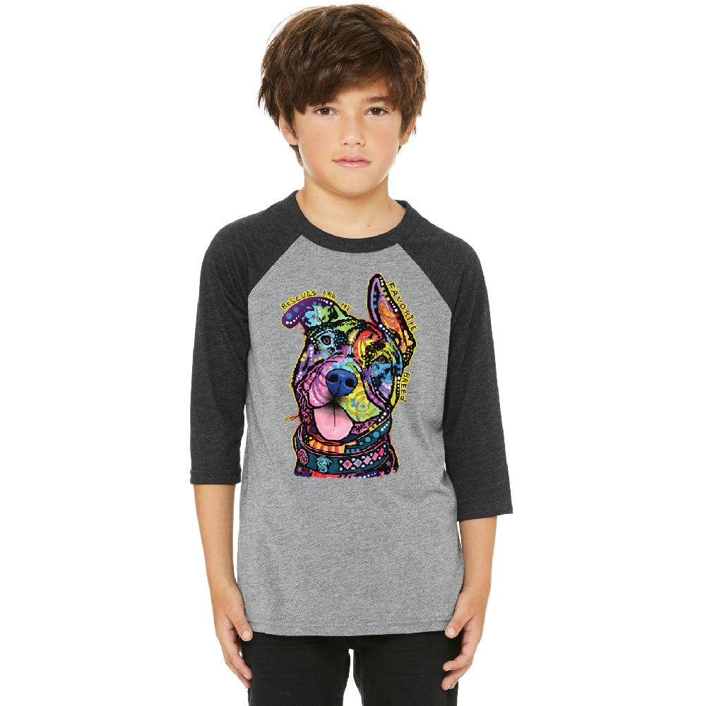 Official Dean Russo Rescues Dog Youth Raglan Colorful Cute Dog Jersey 