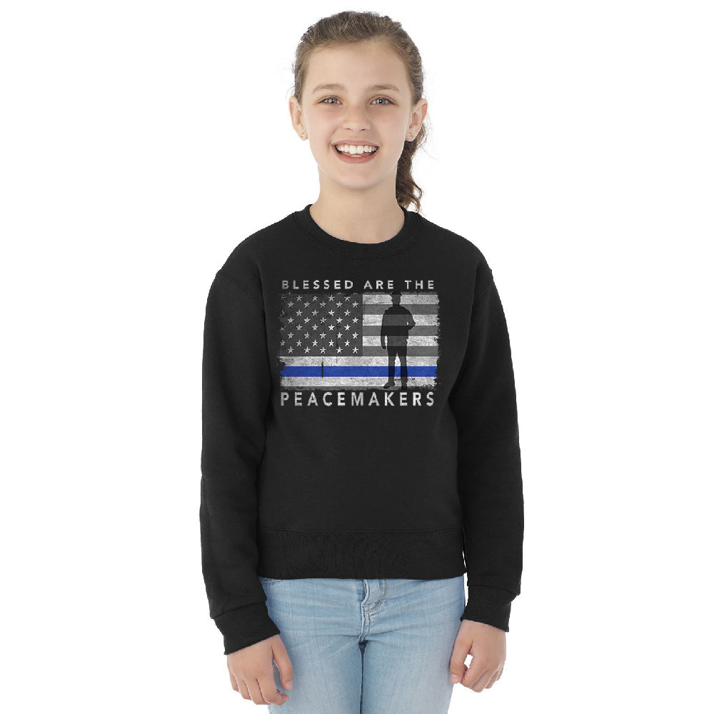 Blessed Are The Peacemakers Youth Crewneck Support Law Enforcement SweatShirt 