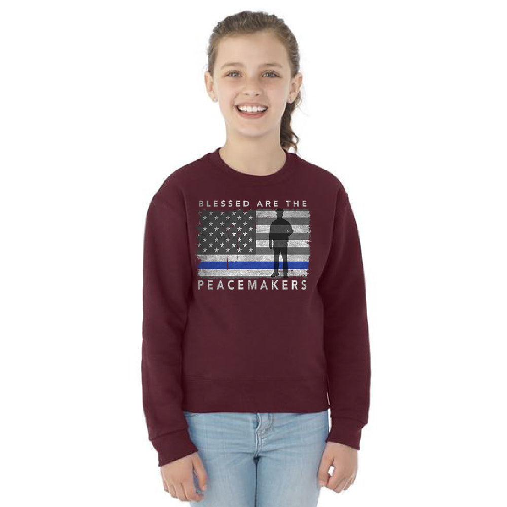 Blessed Are The Peacemakers Youth Crewneck Support Law Enforcement SweatShirt 