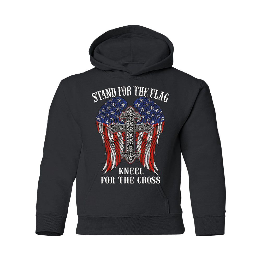 Stand For The Flag Kneel For The Cross YOUTH Hoodie American Flag SweatShirt 