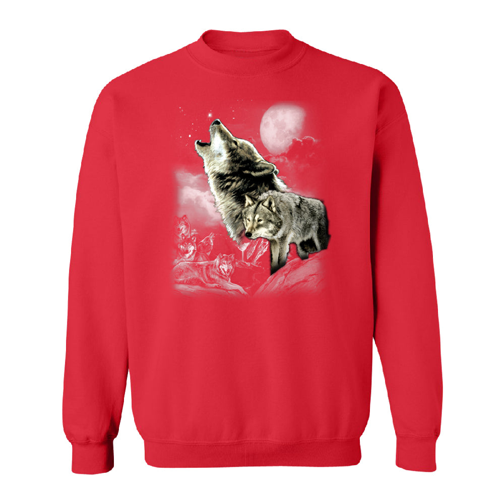 Wolves Wildness Howling Full Moon Unisex Crewneck Wolf the Mountain Sweater 
