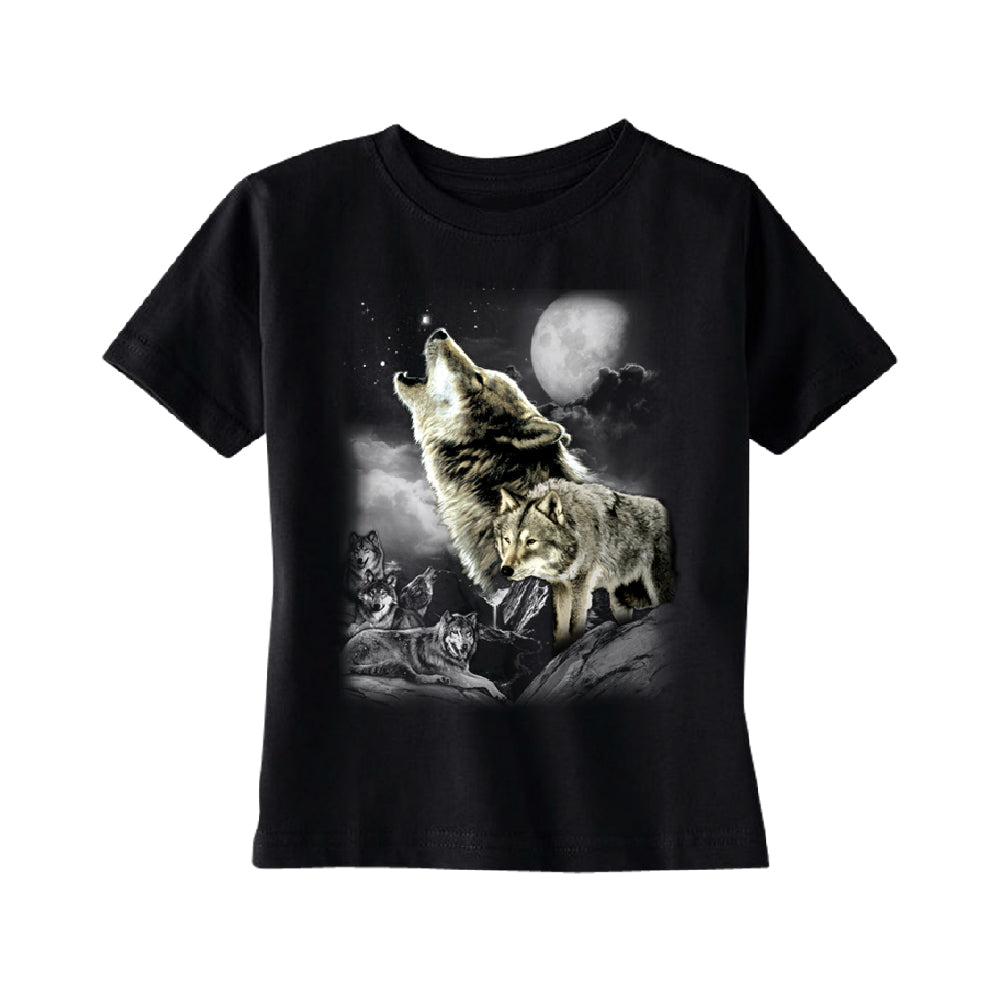 Wolves Wildness Howling Full Moon TODDLER T-Shirt 