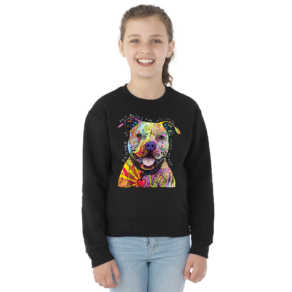 Oficial Dean Russo Youth Crewneck Colorful Lovely of Pit Bulls SweatShirt 
