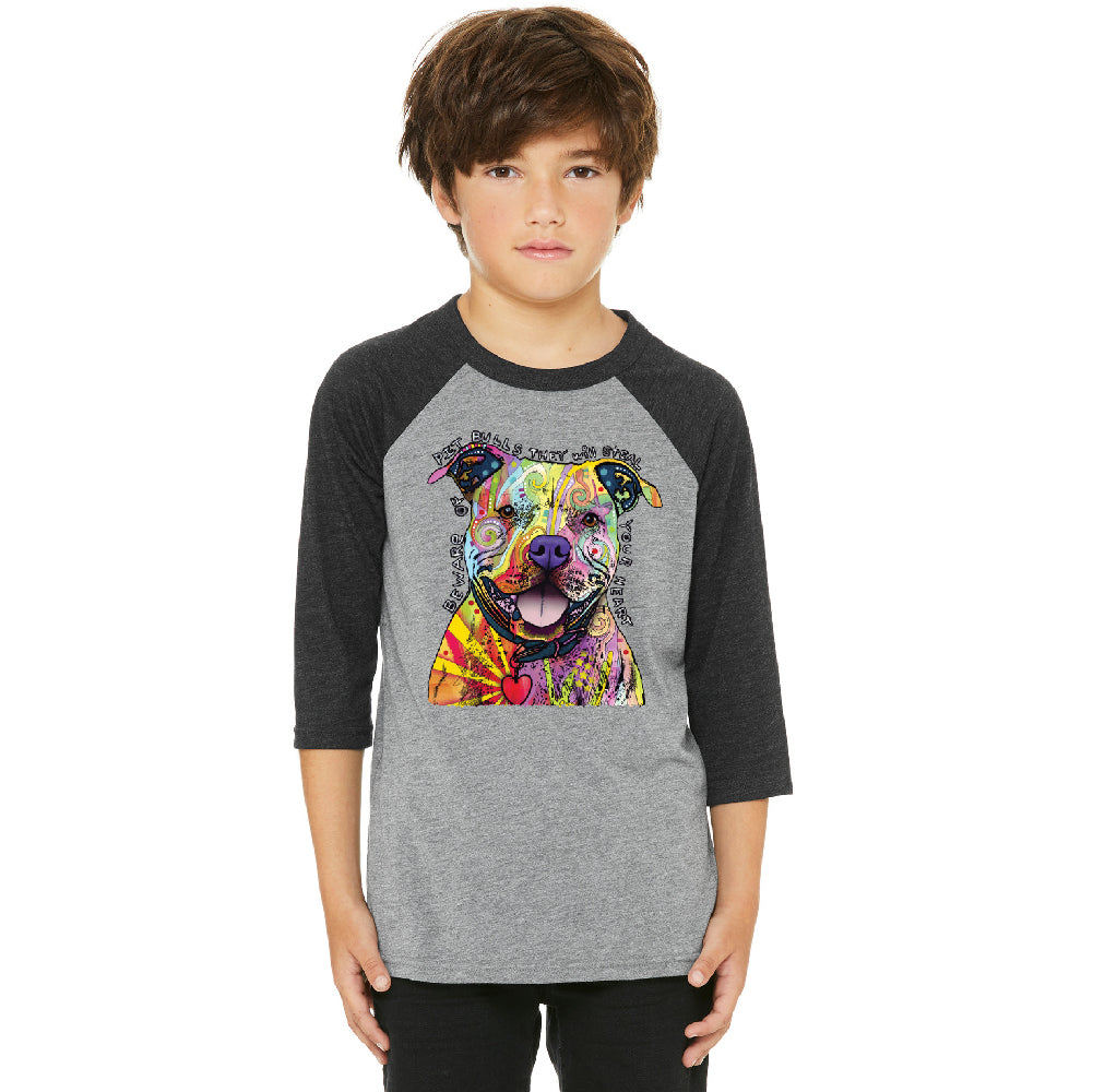 Oficial Dean Russo Youth Raglan Colorful Lovely of Pit Bulls Jersey 