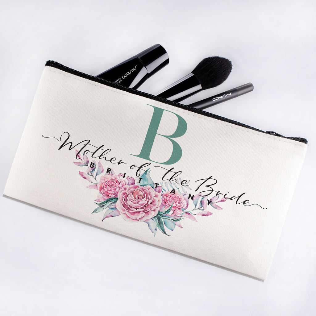 Personalized Makeup Bag Bridesmaid | Wedding Customized Pouch | Bachelorette Party Cosmetic Case |Toiletries Hndy Organizer with Zipper|Events Parties Baby Shower Anniversary Christmas Gift|Desging #9