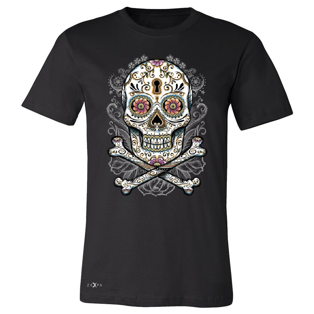 Floral Skull Men's T-shirt Dia de Muertos Sugar Day of The Dead Tee - Zexpa Apparel - 1