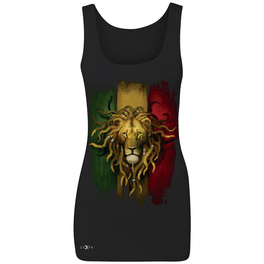 Rasta Lion Dreds Judah Ganja Women's Tank Top Judah Rastafarian Sleeveless - Zexpa Apparel - 1