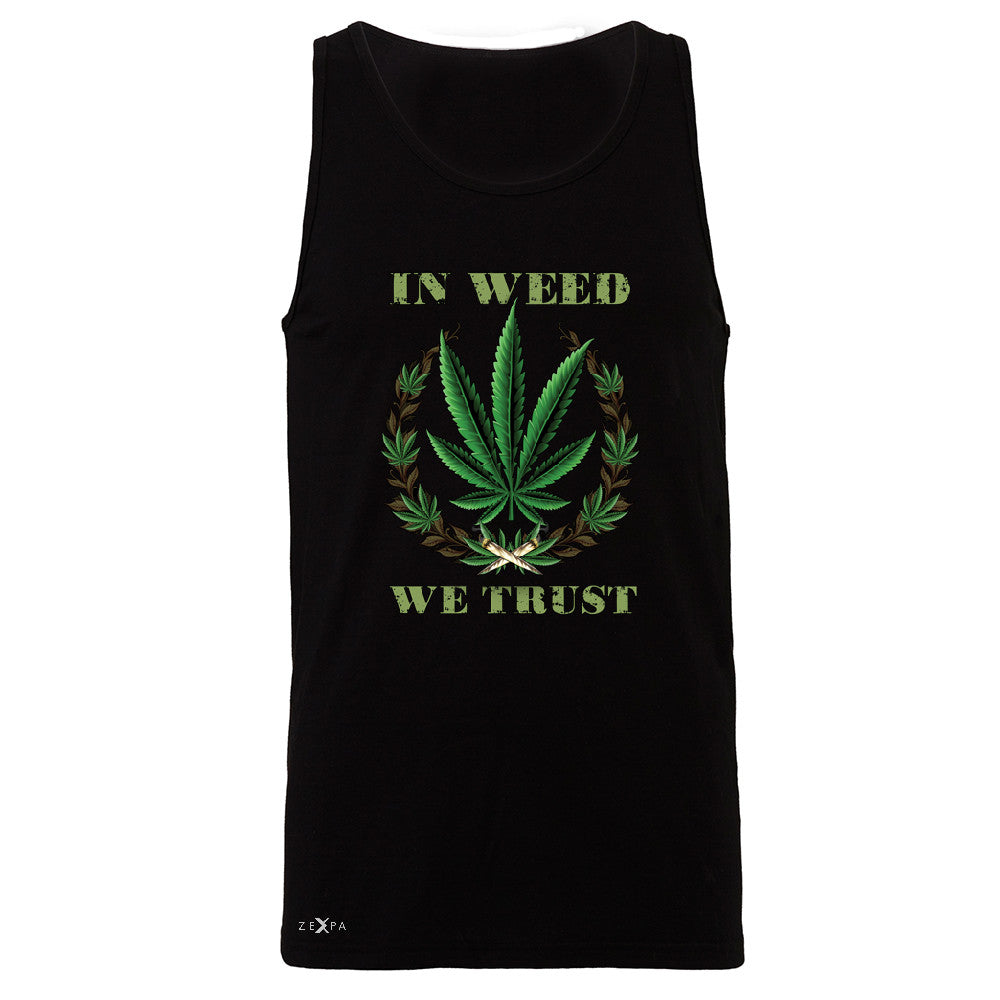 In Weed We Trust Men's Jersey Tank Dope Cannabis Legalize It Sleeveless - Zexpa Apparel - 1