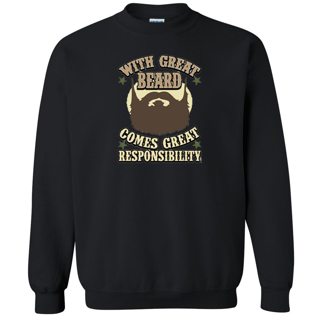 With Great Beard Comes Responsibilities Unisex Crewneck Funny Sweatshirt - Zexpa Apparel