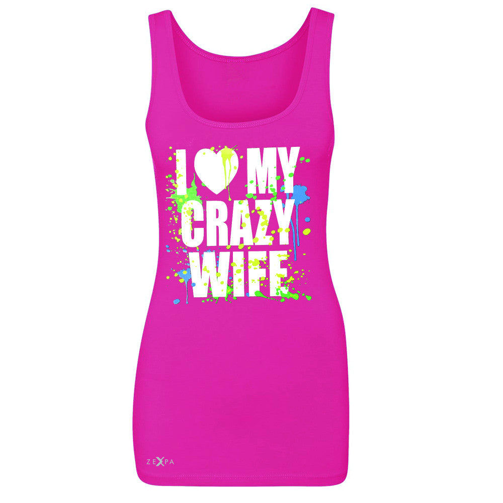 I Love My Crazy Wife Valentines Day 14th Women's Tank Top Couple Sleeveless - Zexpa Apparel - 2