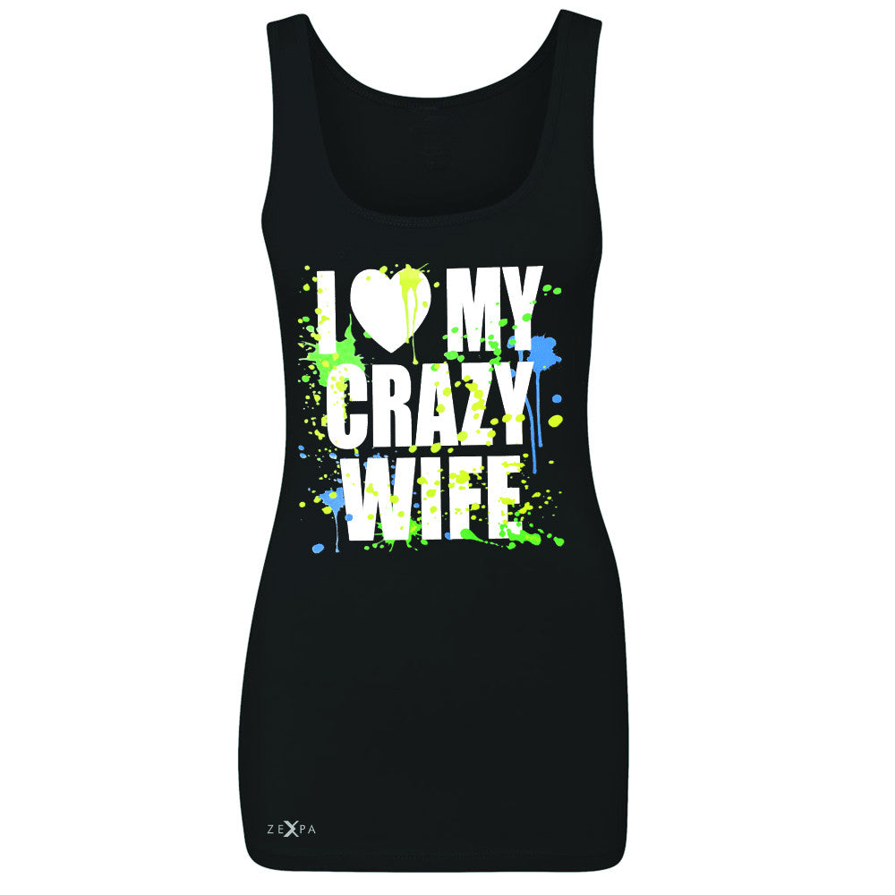 I Love My Crazy Wife Valentines Day 14th Women's Tank Top Couple Sleeveless - Zexpa Apparel - 1